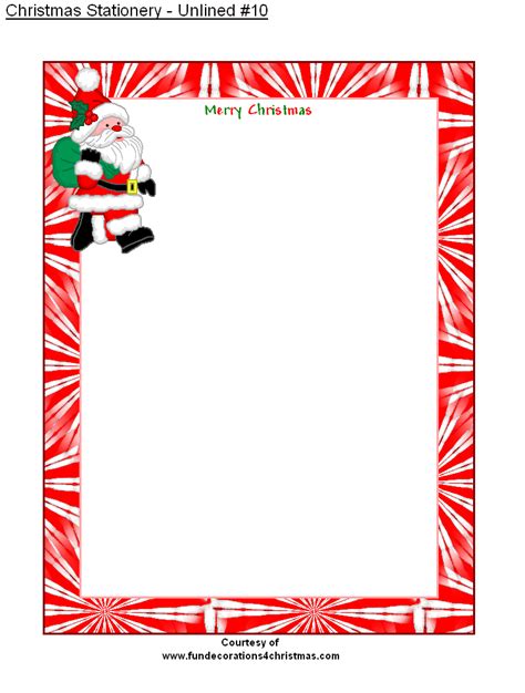 Free Printable Christmas Stationery Unlined